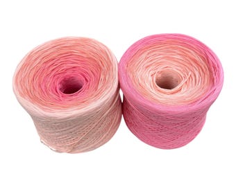 Pink Carnation, 12ply cotton, Gradient Cotton Natural Fiber Yarn - Ruffled Petals Yarn - Light Peach Yarn - Dreamy Pink Yarn - Soft Yarn