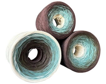 Root to Rise, Gradient Cotton Natural Fiber Yarn, Fingering Weight, Yarn for Crochet, knit and weaving.