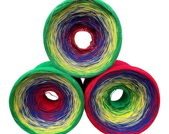 Toy Soldier Twist, Gradient Yarn - Sport Weight Cotton Yarn - Hand-Plied Yarn - Colorful Crochet Yarn - Sparkle Thread Yarn