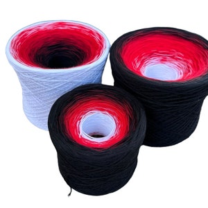 The Red Roses, Gradient Cotton Natural Fiber Yarn, Fingering Weight Yarn, Ready To Ship