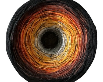 Rare Amber inspired, Cotton gradient, cake yarn, 8ply soft fingering weight, hand plied yarn,  Autumn color yarn, fall yarn colorways