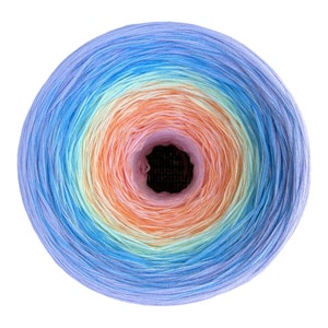 Pastel Rainbow Gradient Cotton Cake Yarn fingering weight 8ply hand plied yarn laceweight