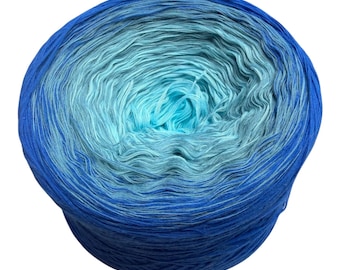 Shades of Blue, Gradient Cotton Natural Fiber Yarn