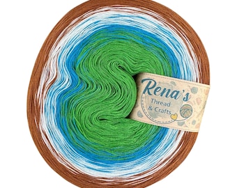 Isla, Polyester Gradient Yarn 4PL, Mandala Yarn,  Self Striping Yarn, Knitting gifts, Crocheter gift, Ombre Yarn