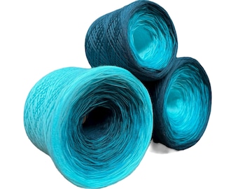 Trust the Flow,  Gradient Cake Yarn, Cotton Natural Fiber Yarn, Fingering Weight, Yarn for Crochet, knit and weaving. Ready To Ship