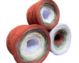Inner Strength, Gradient Cotton Natural Fiber Yarn, Fingering Weight, Yarn for Crochet, knit and weaving.
