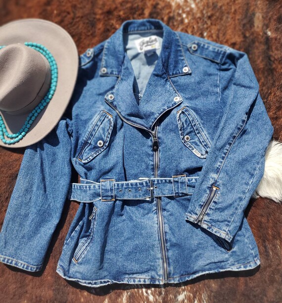 Denim moto jacket