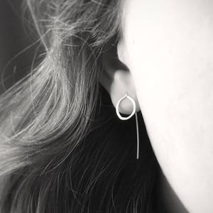 Pendientes de aro martillados, pendientes circulares, joyería minimalista: plata de ley o chapado en oro