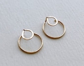 Circle EAR JACKETS, Gold Ear Jacket, Double Earrings, Geometric Earrings, Circle Studs, Minimalist Jewelry, Gift for Her, Modern Jewelry