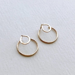 Circle EAR JACKETS, Gold Ear Jacket, Double Earrings, Geometric Earrings, Circle Studs, Minimalist Jewelry, Gift for Her, Modern Jewelry
