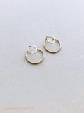 Hammered Circle Ear Jackets: Sterling Silver, Gold Filled Earrings