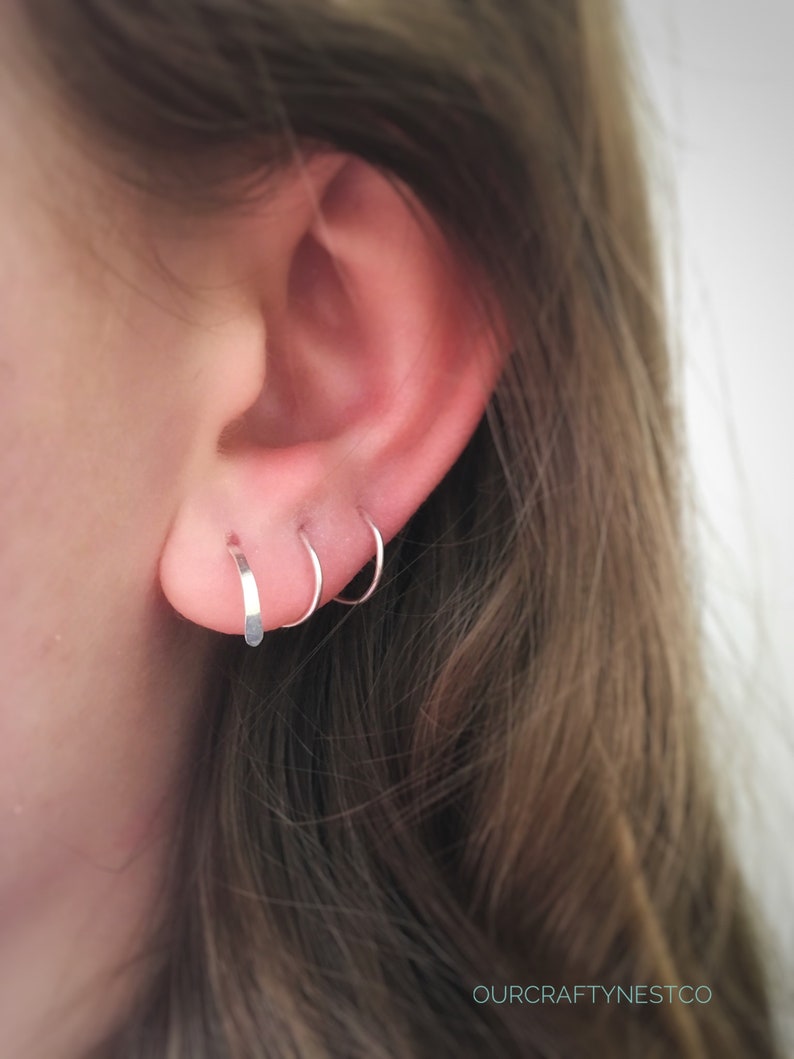 Spiral Hoop MULTIPLE PIERCING SILVER Hoop 3 Piercings Etsy UK