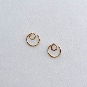 Circle EAR JACKETS, Gold Ear Jacket, Double Earrings, Geometric Earrings, Circle Studs, Minimalist Jewelry, Gift for Her, Modern Jewelry image 5
