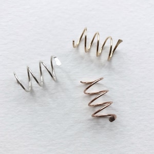 4 HOLE Spiral Hoops, MULTIPLE PIERCING, Gold Hoop, Silver Hoop, Earrings for 4 Holes, Quadruple Piercing, Side by Side holes, Unisex Earring