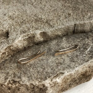 Hammered EAR CRAWLER, Gold Ear Crawlers, Ear Climbers, Ear Cuff, Simple Earrings, Minimalist Jewelry, Modern Jewelry, Ear Crawler 20mm image 6