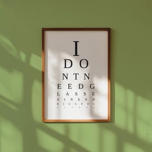 Funny eye test snellen chart vision test wall art optometry office decor optician ophthalmology eye doctor sign optometrist print gift