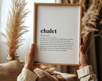 Chalet Definition Digital Print Chalet Wall Art Ski Chalet Decor Rustic Chalet Decoration Mountain Home Chalet Deco Winter Cabin Home Print