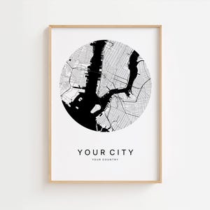 Custom City Map Print Any City Personalized Street Map Poster Home Town Map Print Custom Road Map Art Any Location City Map Gift Modern Art