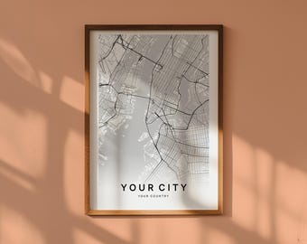 Custom City Map Poster Digital Download Personalized Map Print City Map Poster Town Map Print Custom Location Map Street Map Print Wall Art
