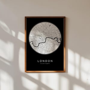 Londen kaart afdrukken Londen stadskaart poster Verenigd Koninkrijk stadskaart afdrukken zwart-wit kaart VK Engeland afdrukken kaart kunst aan de muur Londen kaart kunst decor
