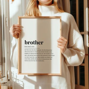 Bruder Geburtstagsgeschenk Definition Wandkunst Poster von Schwester Sinnvolles Geschenk für Ihn Bruder Zitat Druck Wohnkultur für Männer