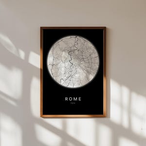 Rom Karte Print Rom Italien Karte Italien Wandkunst Rom Karte Poster Italia Stadt Karte Print Moderne Wandkunst druckbare Wandkunst Digital Decor