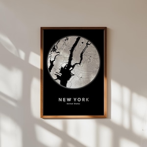 Carte New York Plan Manhattan NYC Impressions Cartes Déco Moderne Cadeaux Carte Idées Cadeaux New York City New York Central Park Carte Mur