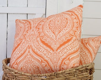 Orange Design Pillow Cover, Orange Pillow Cover, Fall Pillow Cover, Fall Pillow, Farmhouse Pillow, Farmhouse Decor, Fall Decor, Porch Pillow