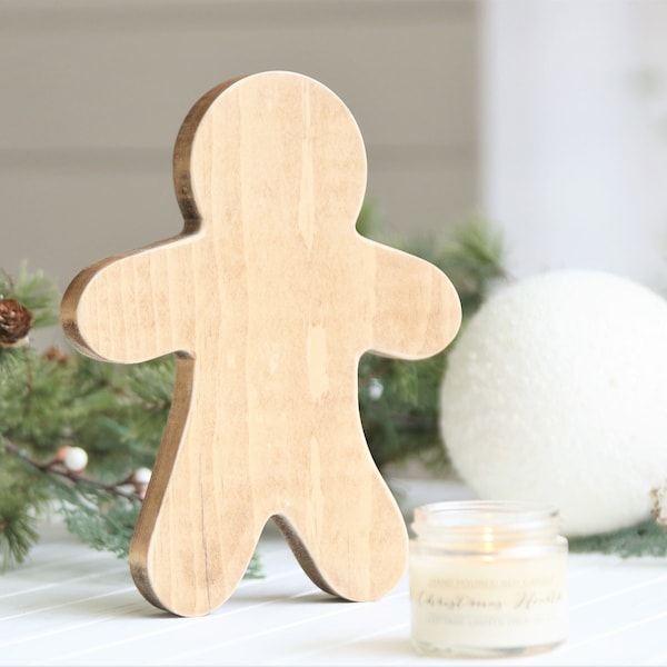 Gingerbread Wood Cutout, Christmas Decor, Mantel Decor, Wooden Accents, Wood Tree, Wood Gingerbread, Wood Christmas Shape, Gingerbread Man
