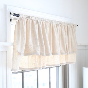 Drop Cloth Valance, Farmhouse Curtains, Neutral Curtains, Drop Cloth Fabric, Tan Curtains, Kitchen Valance, Farmhouse Decor