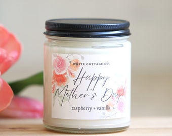 Happy Mother's Day Candle, Spring Candle, Hand Poured Soy Candle, Farmhouse Candle, Amber Candle, Gift For Her, Summer Scented Candle