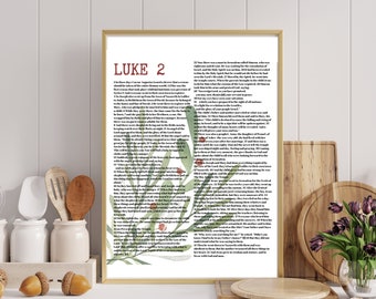 Christmas Story Wall Art,Luke 2 Print,Digital Christmas Print,Luke 2 Wall Art,Christmas Wall Decor
