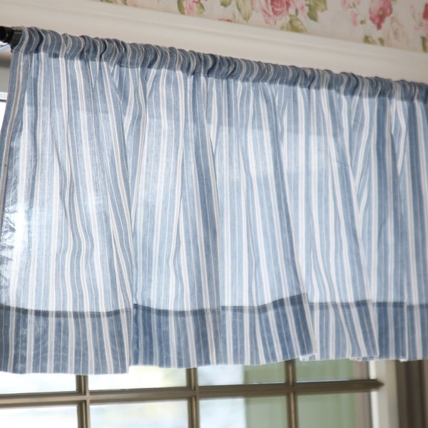 Cottage Style Valance, Farmhouse Curtains, Striped Curtain Valance, Drop Cloth Fabric, Plaid Curtains, Kitchen Valance, Farmhouse Decor