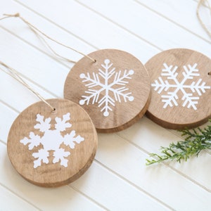 Wood Ornaments, Set of 3, Christmas Ornament, Farmhouse Ornament, Natural Wood Ornament, Tree Ornament, Christmas Tree Decor, Christmas Gift image 9