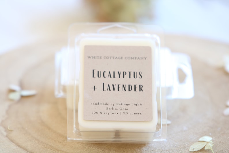 Hand Poured Soy Melts, Farmhouse Wax Melt, Mother's Day Gift, Gift For Her, White Candle, Scented Wax Melt, Women's Gift, Gift For Mom Eucalyptus Lavender