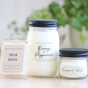 Set of 3 Candle Bundle, Hand Poured Candle, Farmhouse Candle, Mother's Day Gift, Gift For Her, White Candle, Scented Candle, Women's Gift image 2