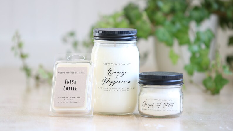 Set of 3 Candle Bundle, Hand Poured Candle, Farmhouse Candle, Mother's Day Gift, Gift For Her, White Candle, Scented Candle, Women's Gift image 2