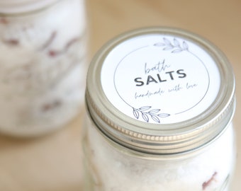 Bath Salt Labels, Bath Bomb Labels, Jar Labels, Digital Label, Digital Download, Bathroom Decor, Printout Label, Mother's Day Label