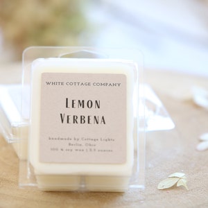 Hand Poured Soy Melts, Farmhouse Wax Melt, Mother's Day Gift, Gift For Her, White Candle, Scented Wax Melt, Women's Gift, Gift For Mom Lemon Verbena