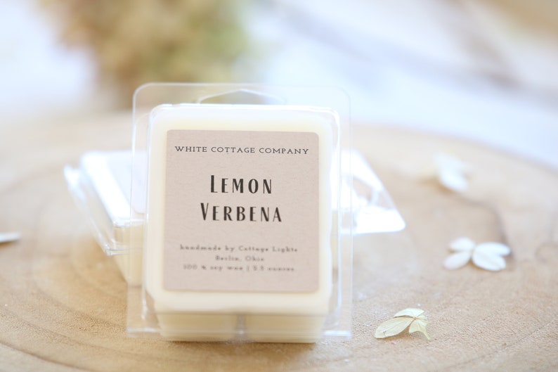 Hand Poured Soy Melts, Farmhouse Wax Melt, Mother's Day Gift, Gift For Her, White Candle, Scented Wax Melt, Women's Gift, Gift For Mom Lemon Verbena