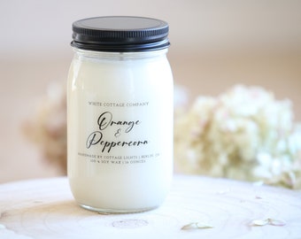 12 oz. Hand Poured Candle, Soy Candle, Farmhouse Candle, Mother's Day Gift, Gift For Her, White Candle, Scented Candle, Women's Gift