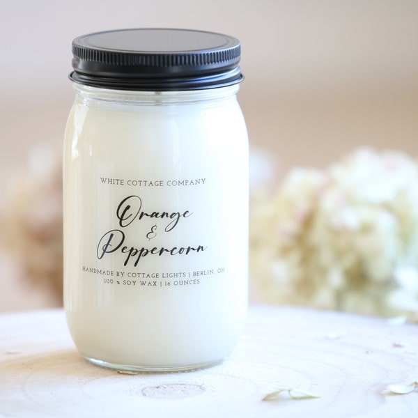 12 oz. Hand Poured Candle, Soy Candle, Farmhouse Candle, Mother's Day Gift, Gift For Her, White Candle, Scented Candle, Women's Gift