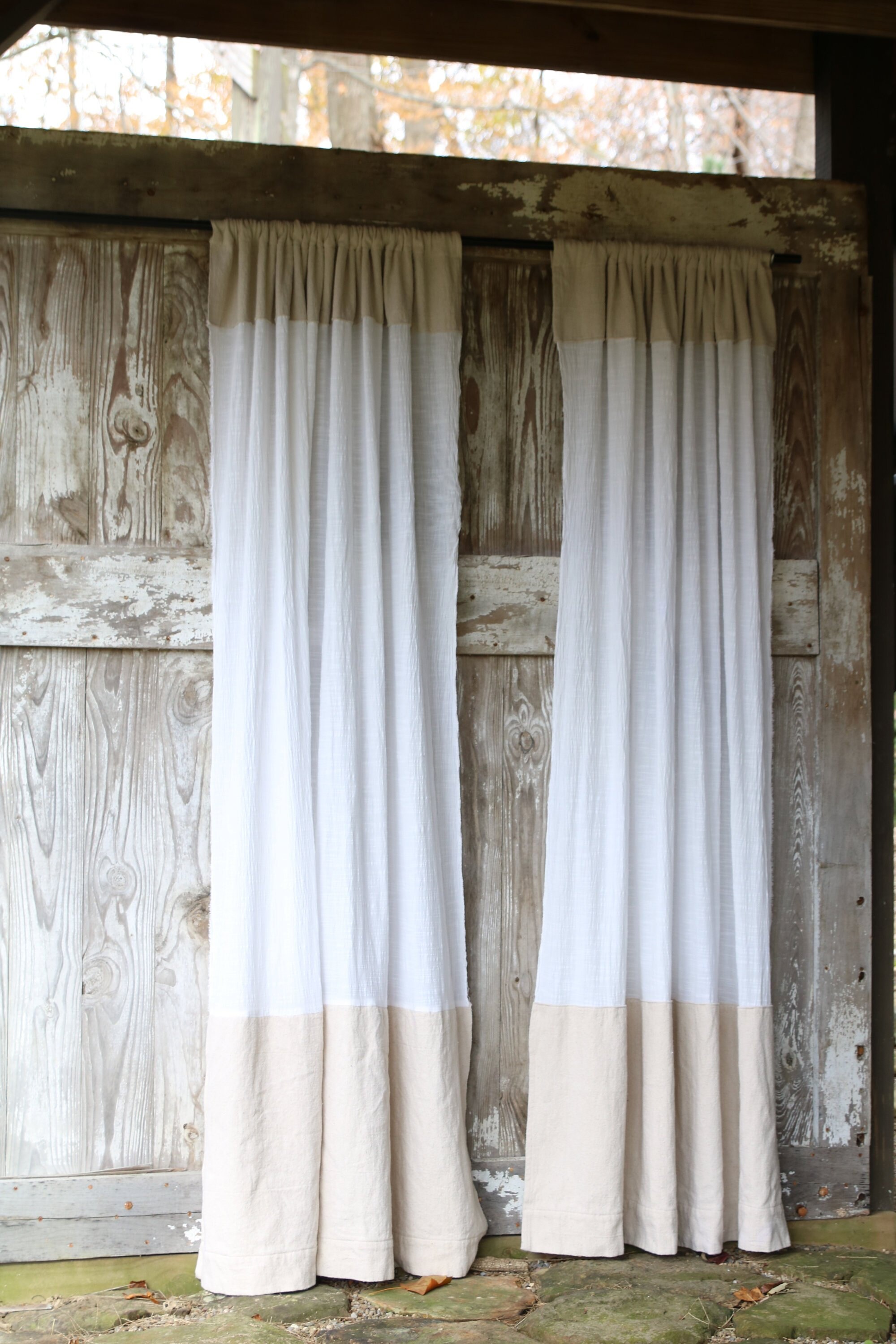 Farmhouse Curtainwhite Curtaindrop Cloth Curtain Paneltwo Etsy