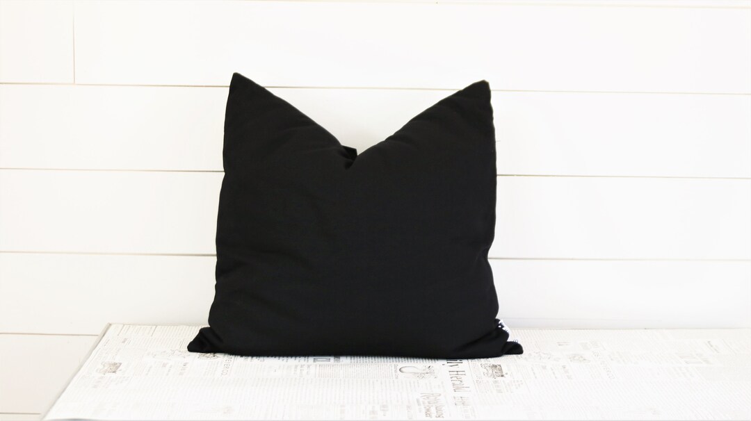 Black Pillow Cover 20 X 20 Pillow Cover Black Pillow Etsy