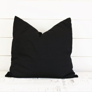 Black Pillow Cover, 20 x 20 Pillow Cover, Black Pillow, Farmhouse Pillow, Cushion Cover, Living Room Decor, Throw Pillow, Farmhouse Cushion