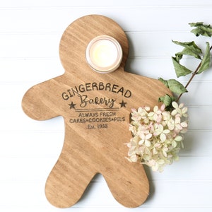 Gingerbread Board, Gingerbread Wood Cutout, Mantel Decor, Wooden Accent, Wood Gingerbread Man, Wood Christmas Shape, Gingerbread Man