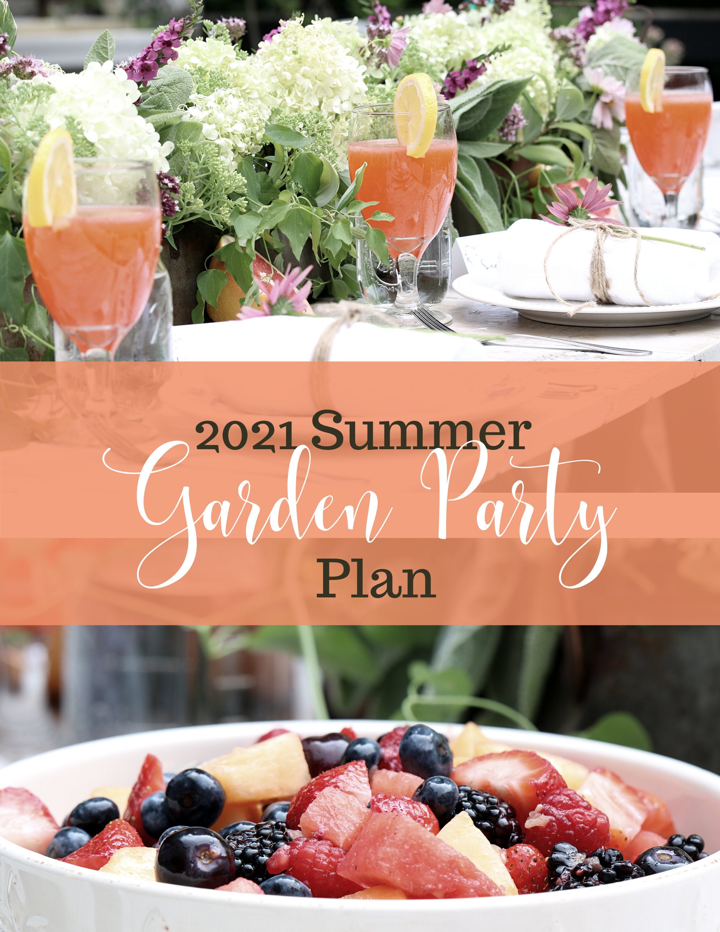 Garden Party Menu, Party Menu Plan, Digital Recipes, Digital