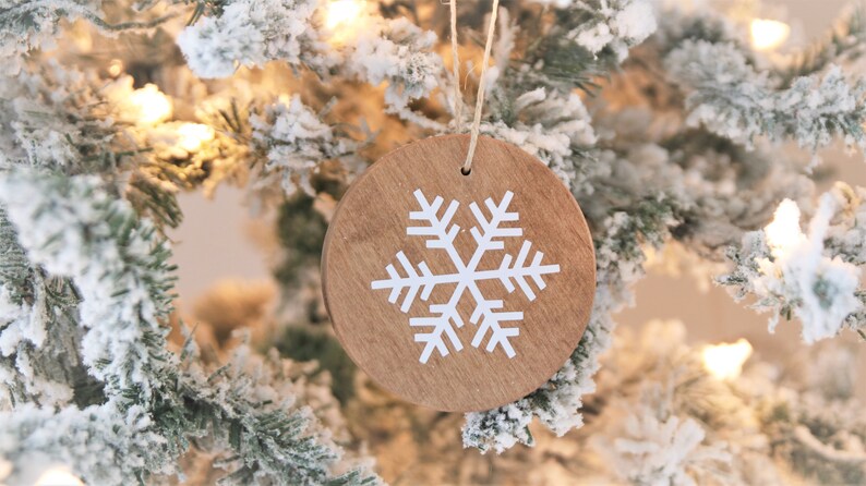 Wood Ornaments, Set of 3, Christmas Ornament, Farmhouse Ornament, Natural Wood Ornament, Tree Ornament, Christmas Tree Decor, Christmas Gift image 4