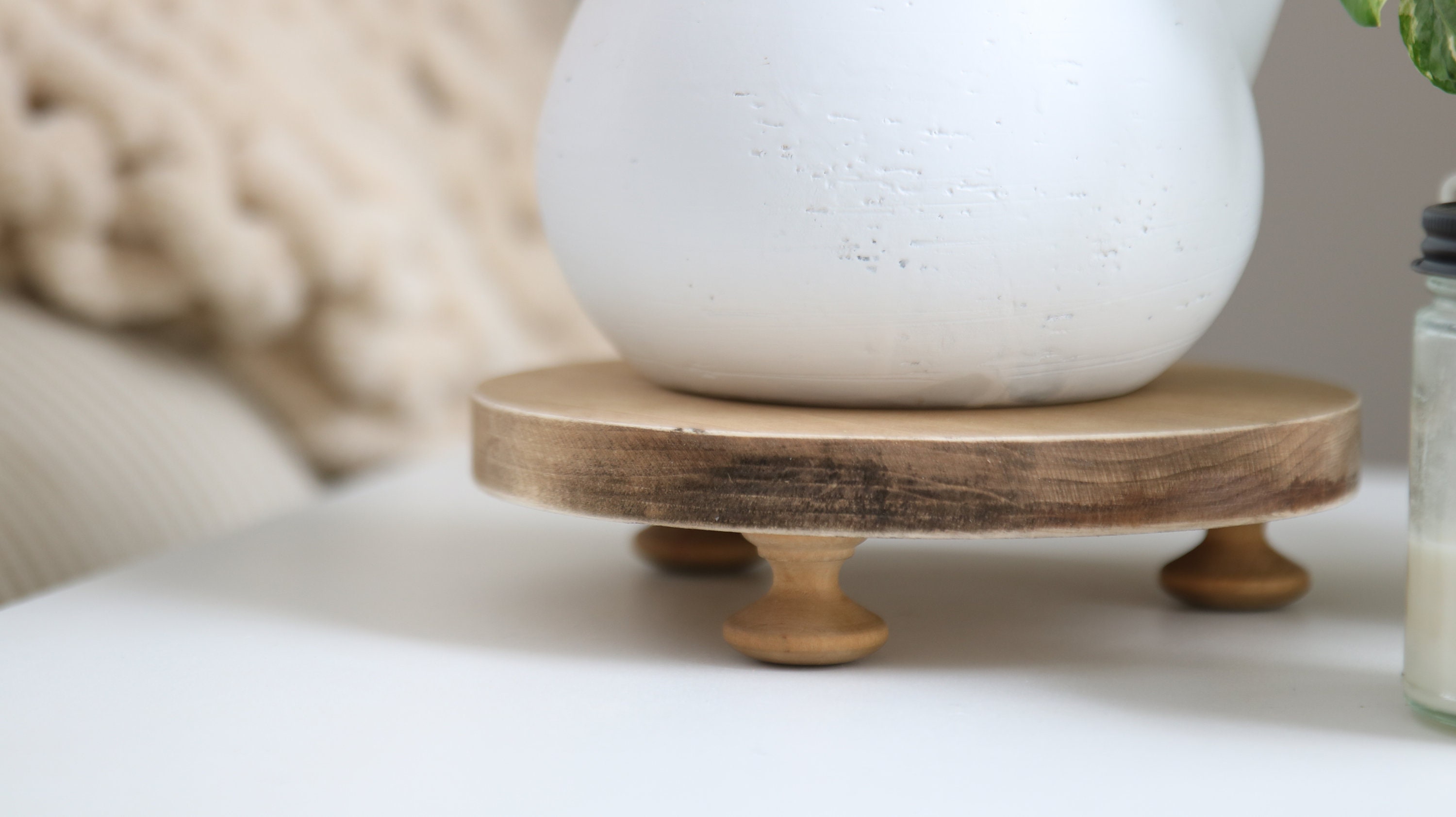 Wooden Round Tray, Wooden Riser, Round Riser, Farmhouse Table Decor ...