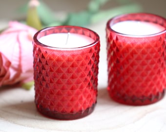 Valentine's Day Candle, Red Candle, Valentine's Gift, Candle Gift, Gift for Her, Candle Decor, Farmhouse Candle, Soy Candle, Pink Votive